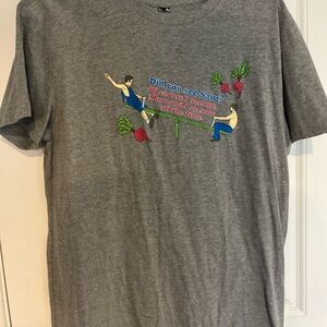 Gray Graphic T-Shirt with Colorful Print